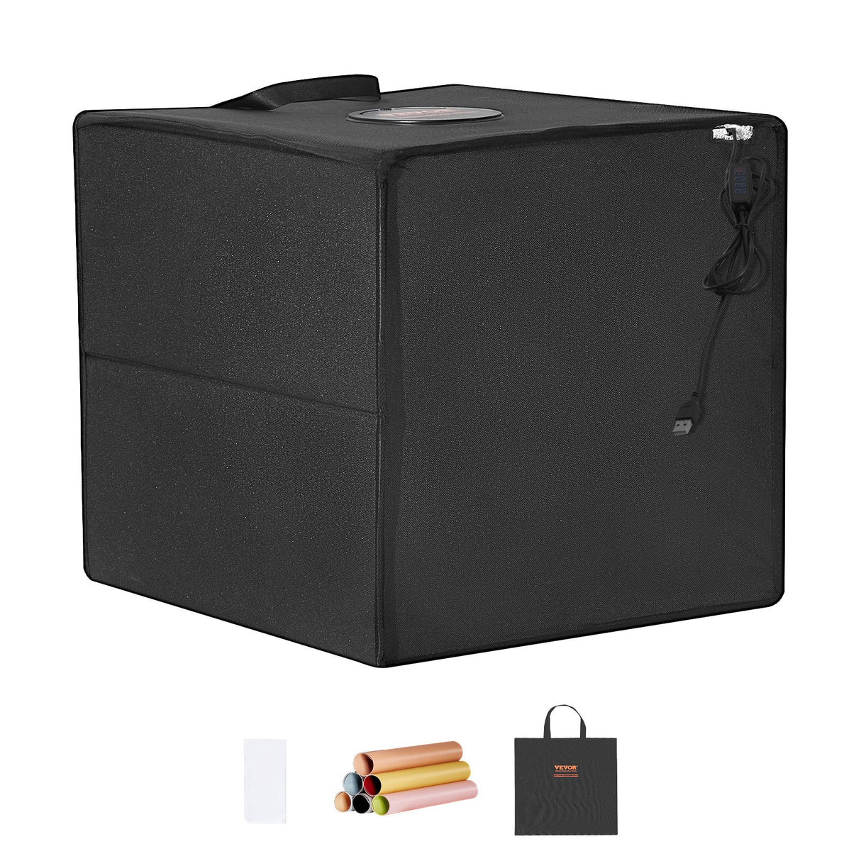 VEVOR Photo Studio Light Box 3000-5600K 6 Double-Sided Color Backdrops, 41 x 40 x 39 cm
