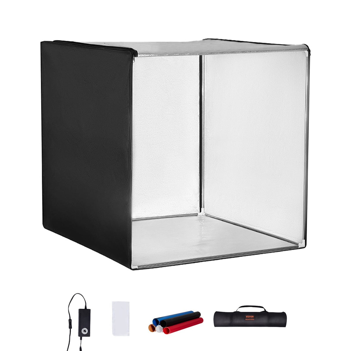 VEVOR Photo Studio Light Box 5600K with 210 LED Lights Power Adapter,100 x 100 x 100 cm