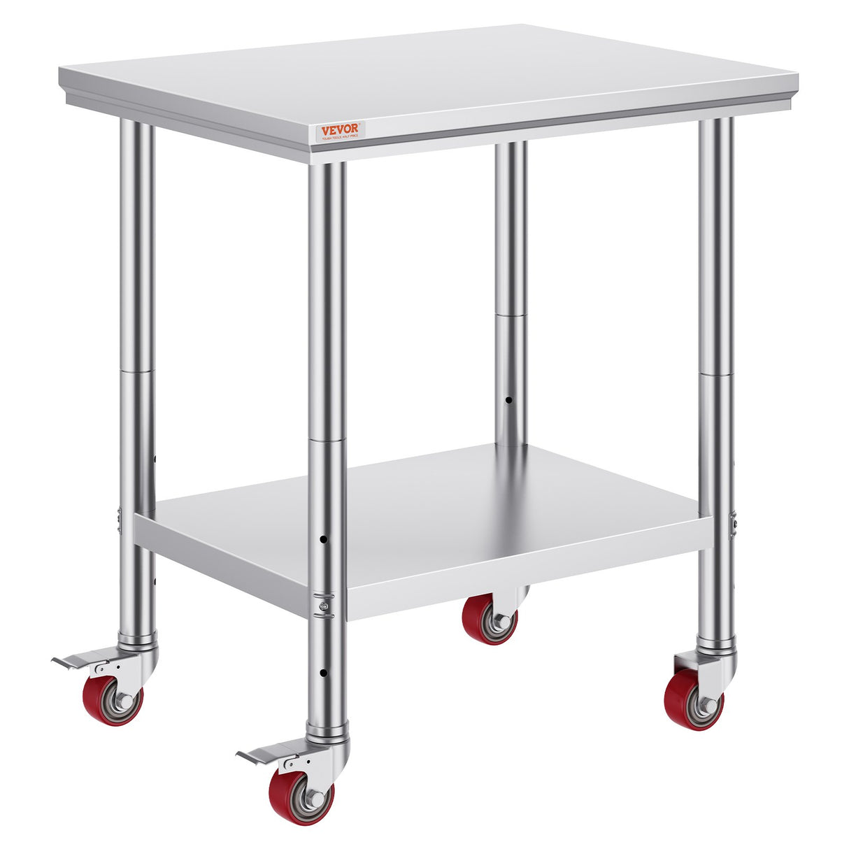 VEVOR Stainless Steel Work Table with Wheels 24 x 30 Prep Table with casters Heavy Duty Work Table f