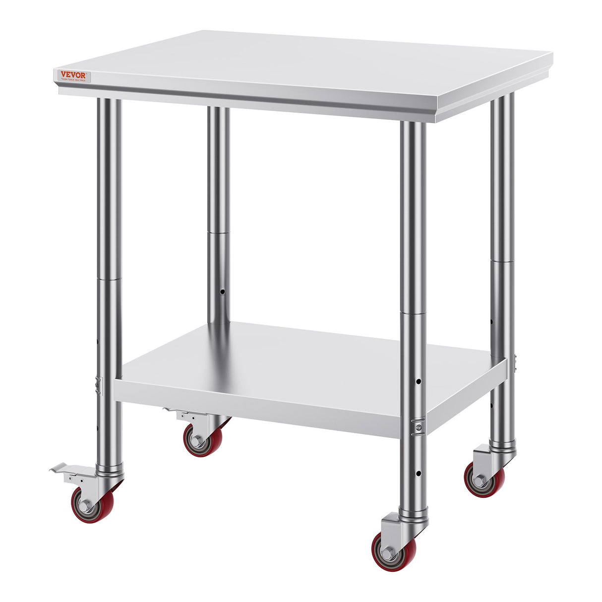 VEVOR Stainless Steel Work Table with Wheels 24 x 30 Prep Table with casters Heavy Duty Work Table f