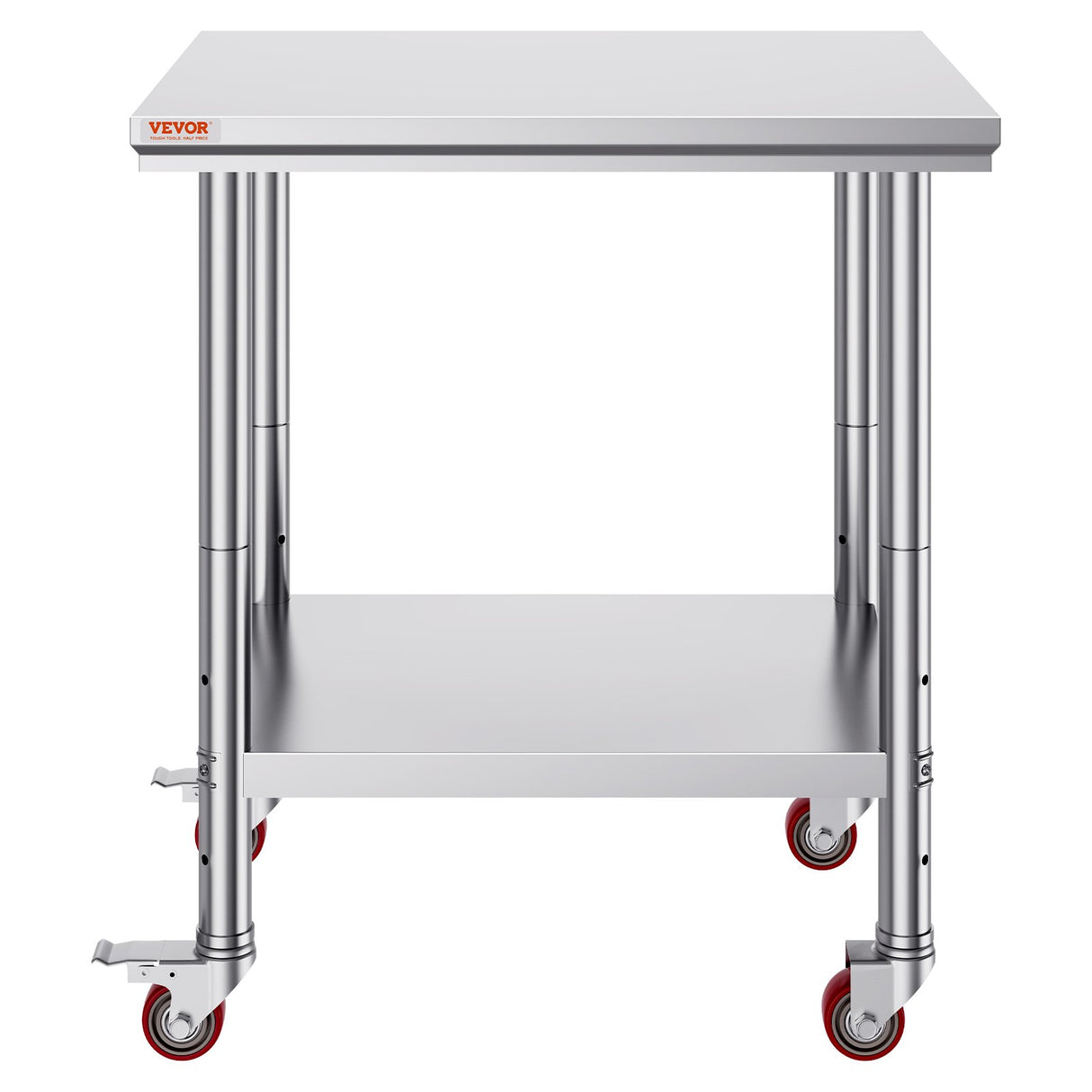 VEVOR Stainless Steel Work Table with Wheels 24 x 30 Prep Table with casters Heavy Duty Work Table f