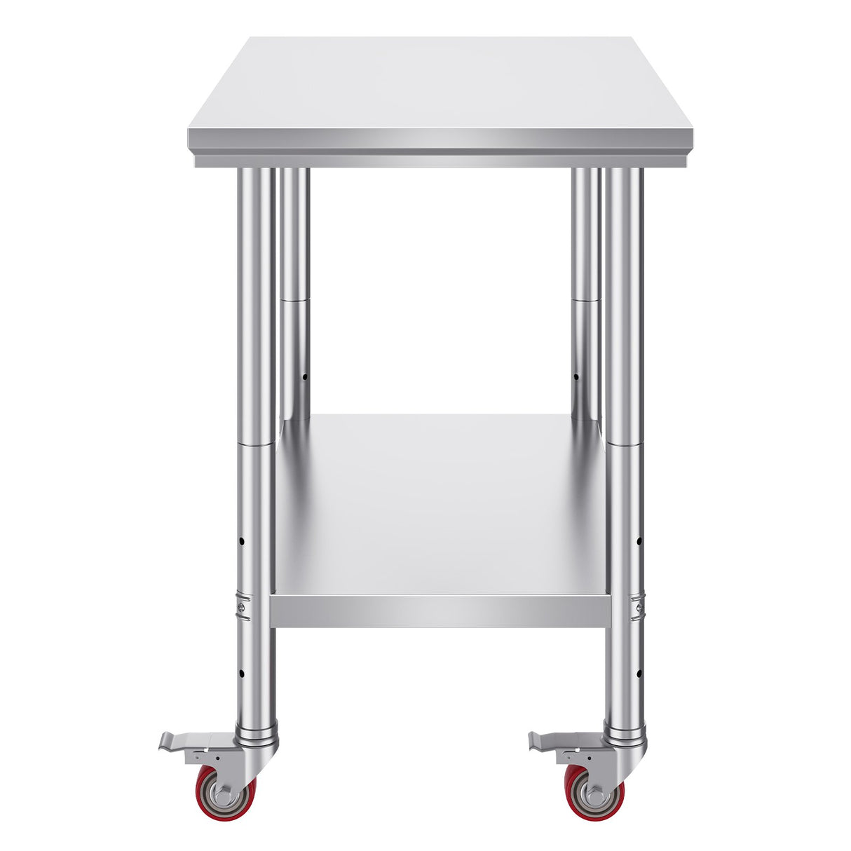 VEVOR Stainless Steel Work Table 36x24 Inch with 4 Wheels Commercial Food Prep Worktable with Caster