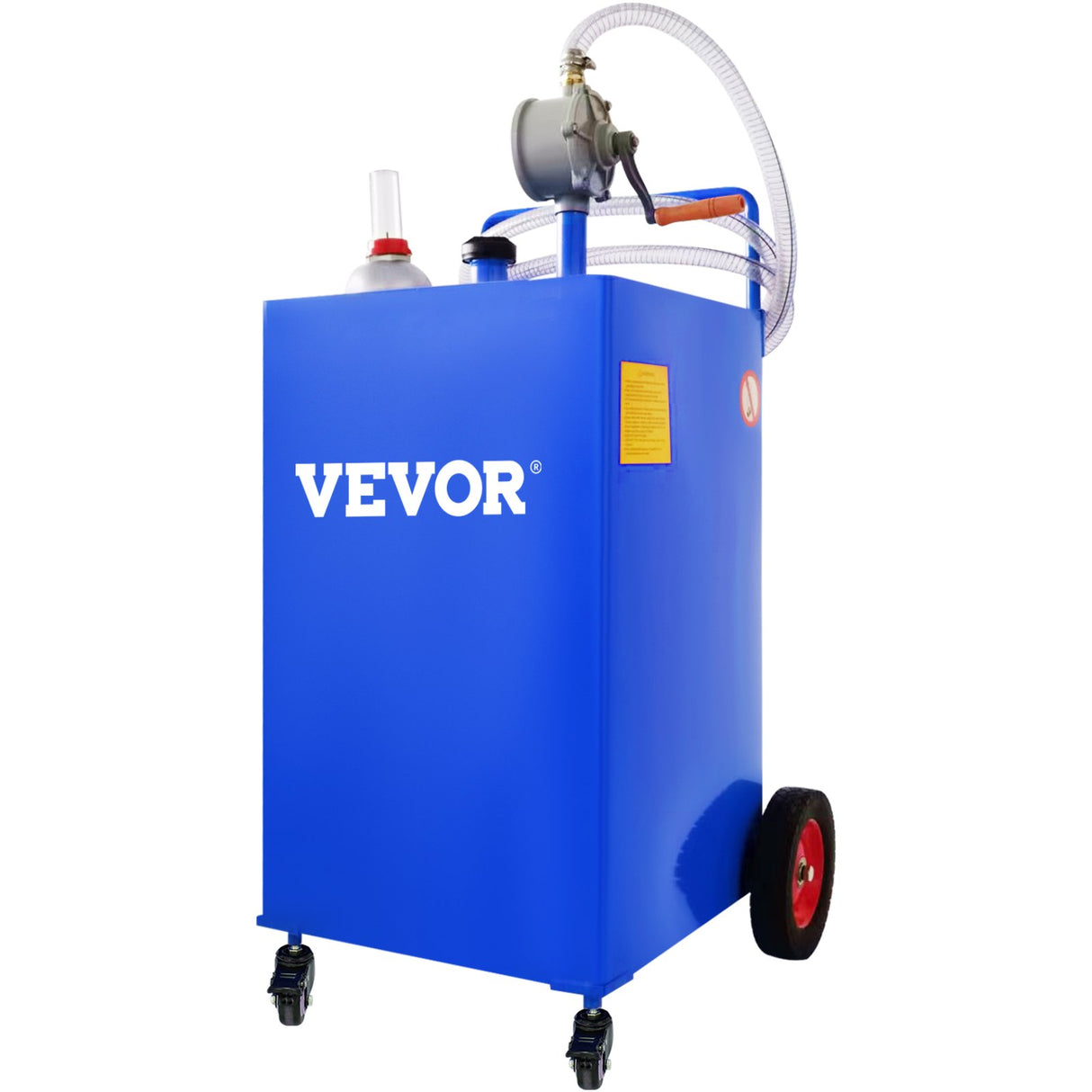 VEVOR 114L Fuel Caddy, Gas Storage Tank & 4 Wheels, with Manuel Transfer Pump, Gasoline Diesel Fuel Container for Cars, Lawn Mowers, ATVs, Boats, More