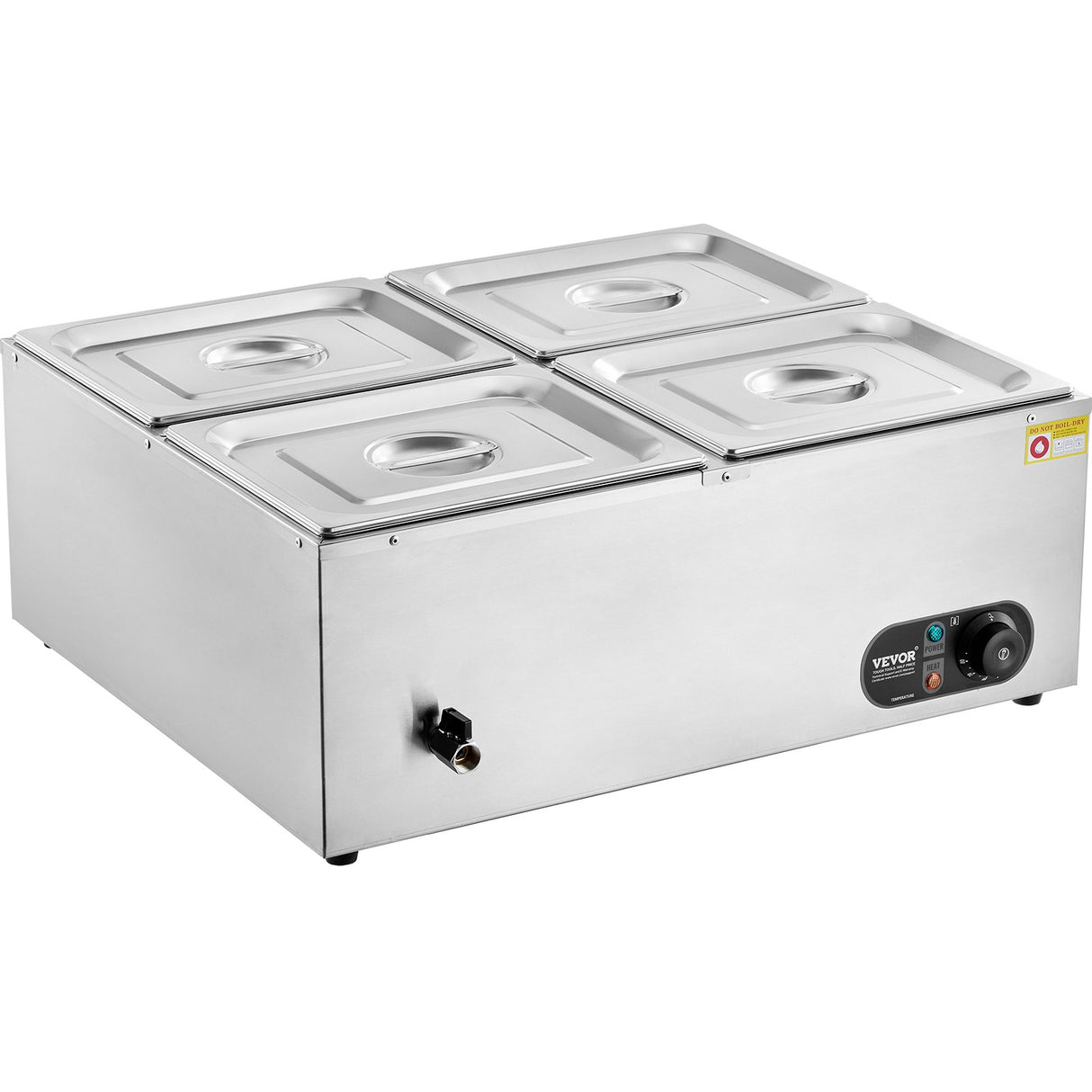 VEVOR Commercial Electric Food Warmer Countertop Buffet 4*8Qt Pan Bain Marie