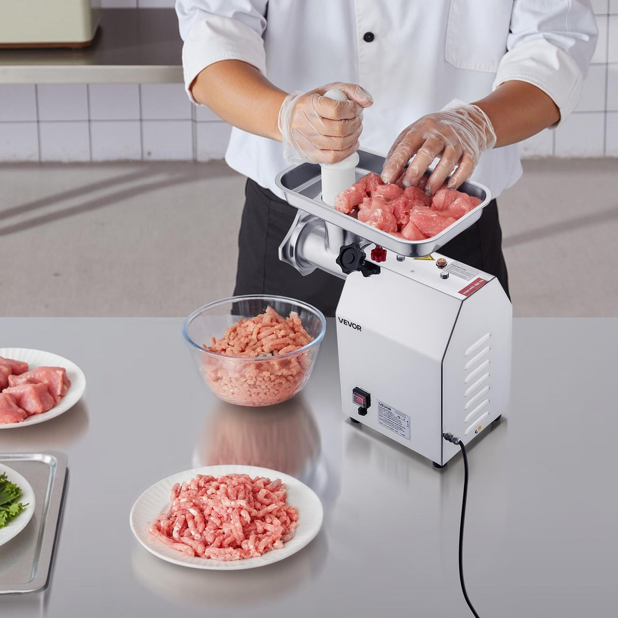 VEVOR Commercial Electric Meat Grinder 9.2 Lbs/Min Sausage Stuffer Maker Kitchen