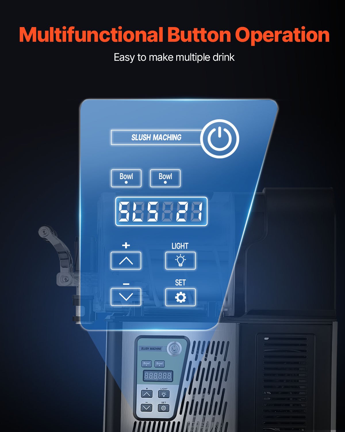 VEVOR 3Lx2 Tank Commercial Slushy Machine Margarita Smoothie Frozen Drink Maker