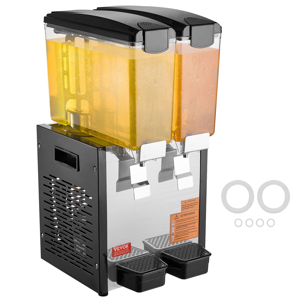 VEVOR Commercial Beverage Dispenser 10L x 2 Tanks Cold Juice Ice Drink Dispenser