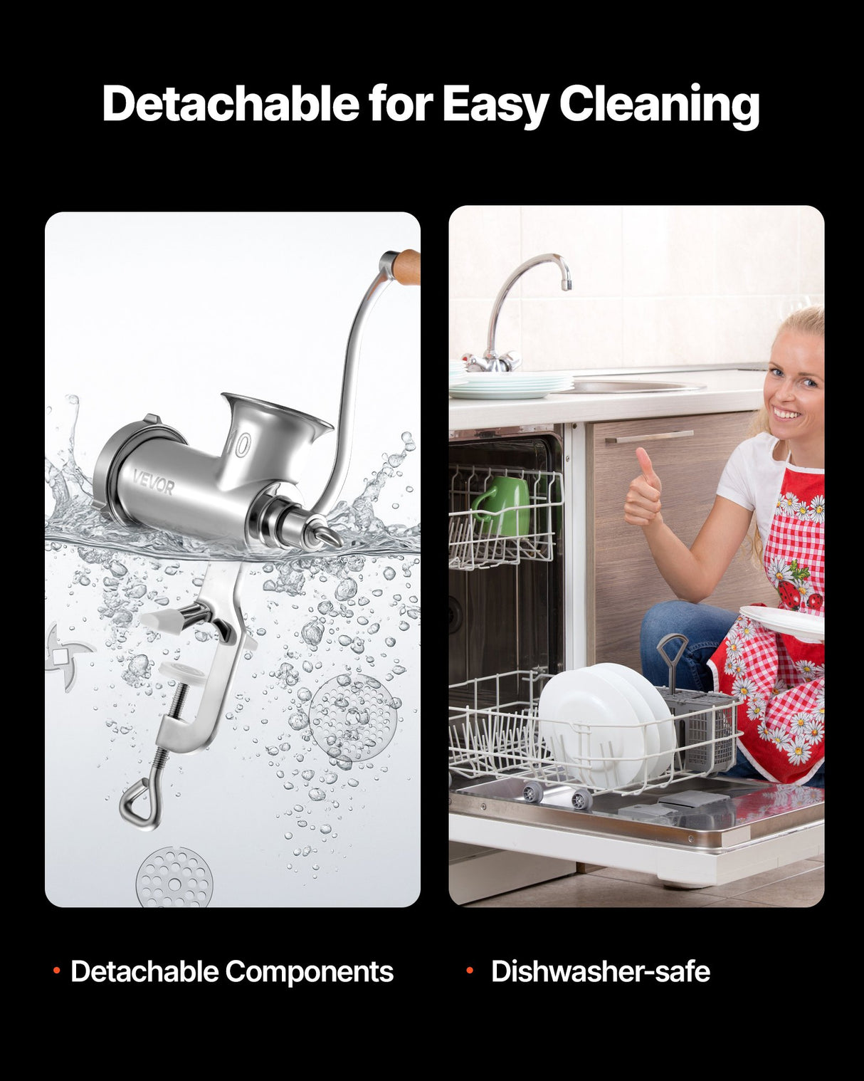 VEVOR Heavy Duty Meat Grinder Manual Sausage Filler Stainless Steel with Clamp