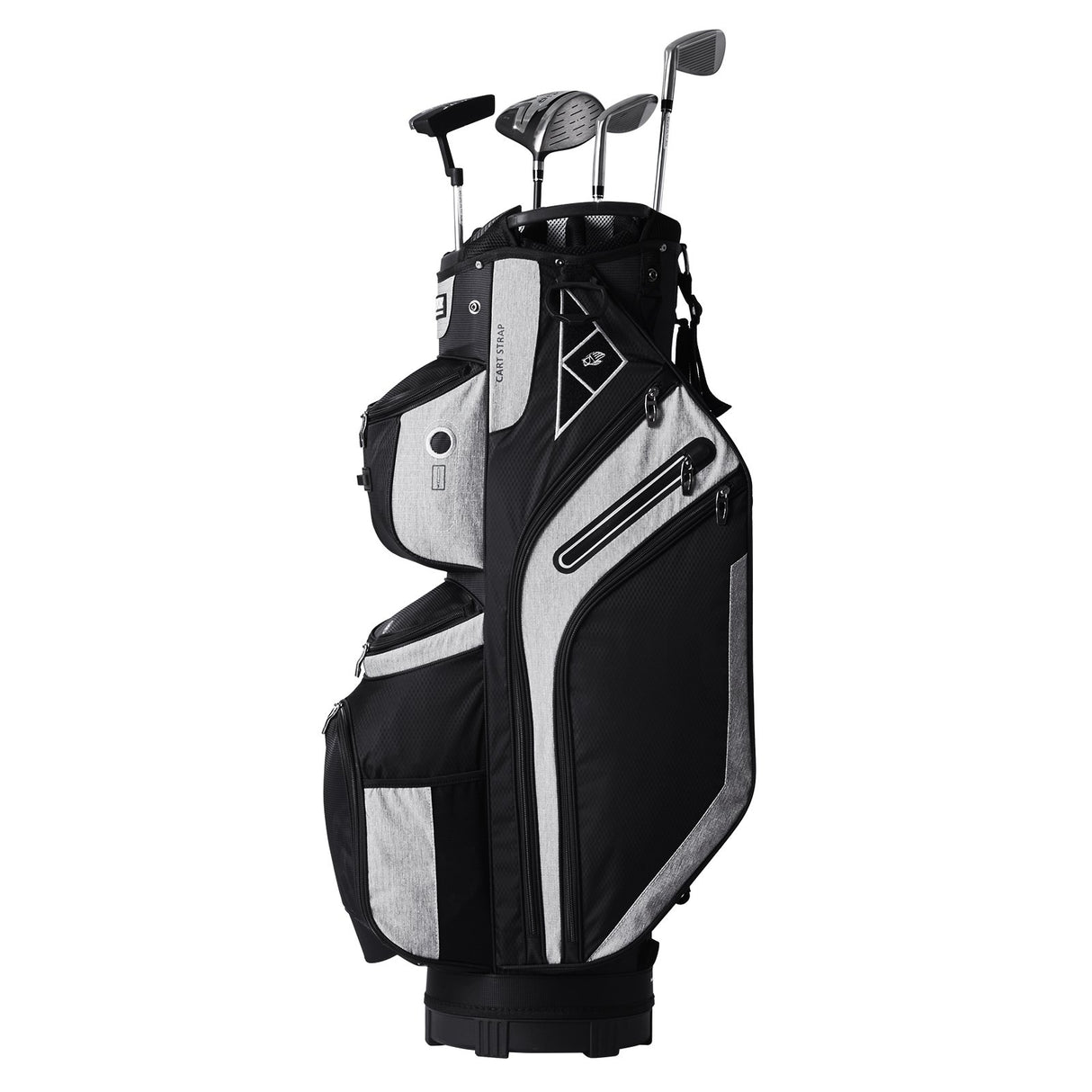 Golf Cart Bag with 14 Way Organizer Divider Top, 13 Pockets Premium Cart Bag, Durable 600D Polyester Fabric Golf Bags with Handles & Dust Cover & Detachable Straps for Men & Women, Black Color-Block