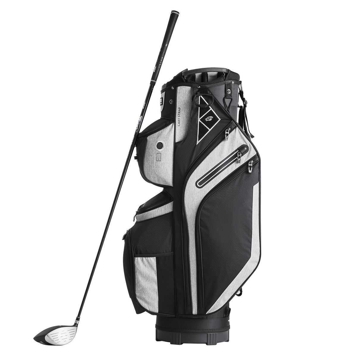Golf Cart Bag with 14 Way Organizer Divider Top, 13 Pockets Premium Cart Bag, Durable 600D Polyester Fabric Golf Bags with Handles & Dust Cover & Detachable Straps for Men & Women, Black Color-Block