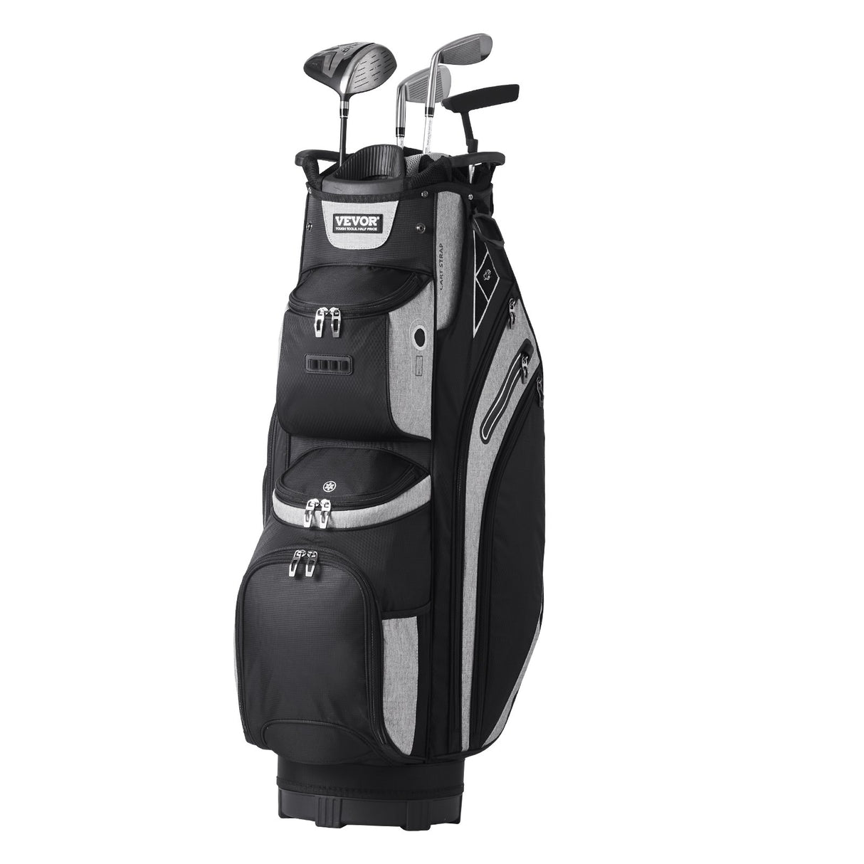 VEVOR Golf Cart Bag with 14 Way Organizer Divider Top, 13 Pockets Premium Cart Bag, Durable 600D Polyester Fabric Golf Bags with Handles & Dust Cover & Detachable Straps for Men & Women, Black Color-Block