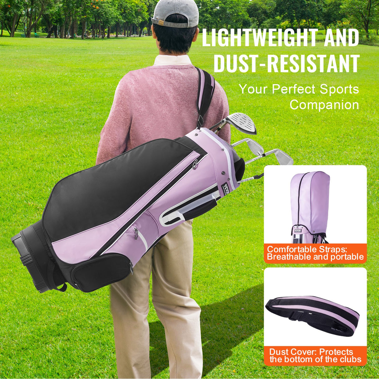 VEVOR Golf Cart Bag with 14 Way Organizer Divider Top, 36??Multiple Pockets Premium Cart Bag, Durable Golf Bags with Handles & Dust Cover & Detachable