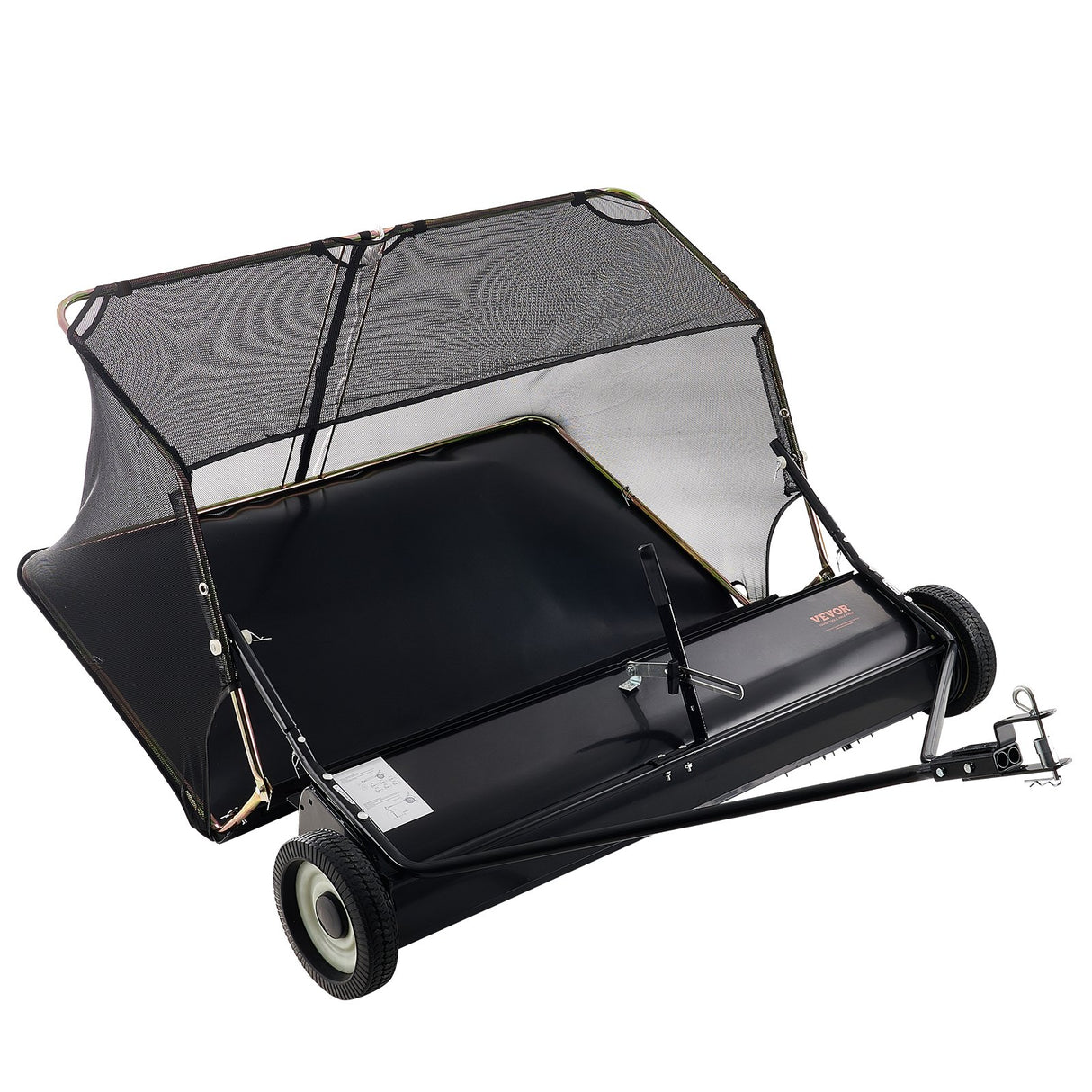 VEVOR Tow-Behind Lawn Sweeper 132cm Leaf Yard Collector 26 cu.ft. Adjustable