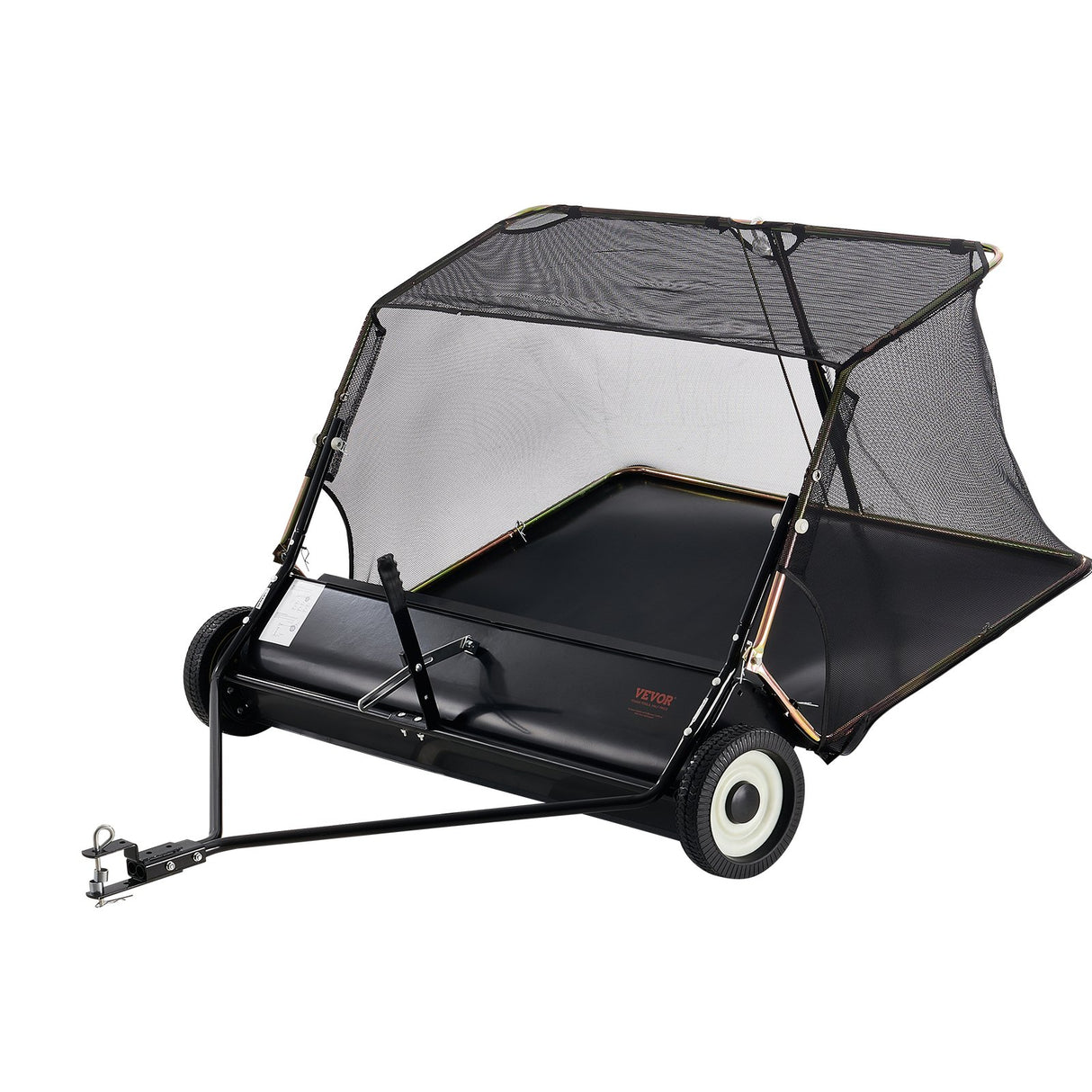 VEVOR Tow-Behind Lawn Sweeper 132cm Leaf Yard Collector 26 cu.ft. Adjustable