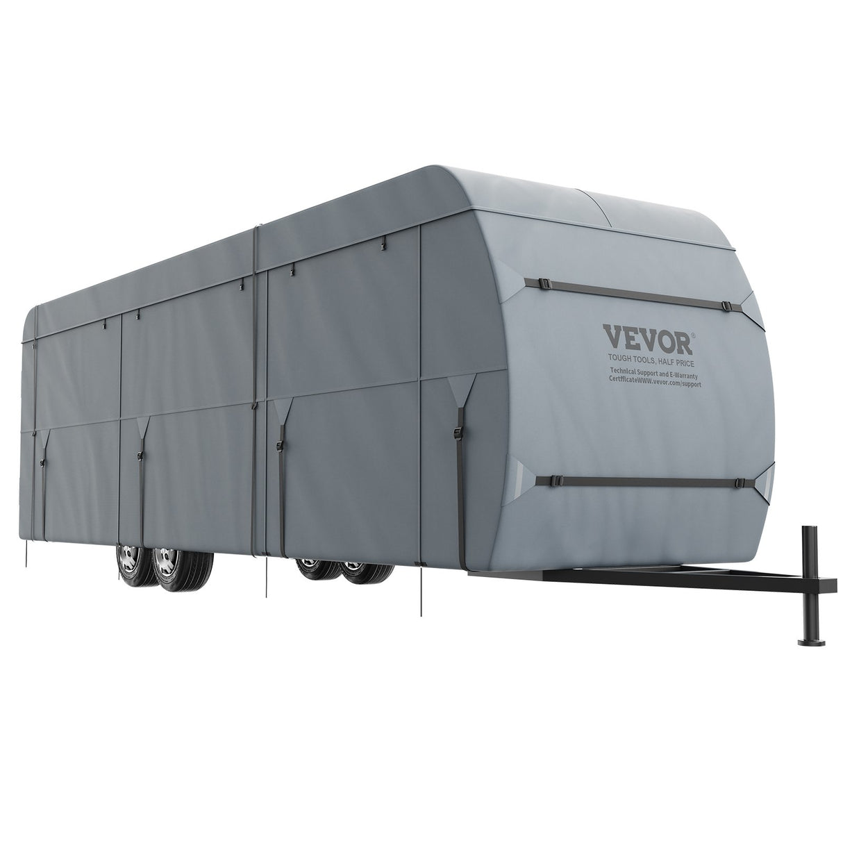 VEVOR Travel Trailer Cover, 9.1-9.8m RV Cover, 4-Layer Non-Woven Fabric Camper Cover, Waterproof, Windproof And Wear-Resistant Class A RV Cover, Rip-