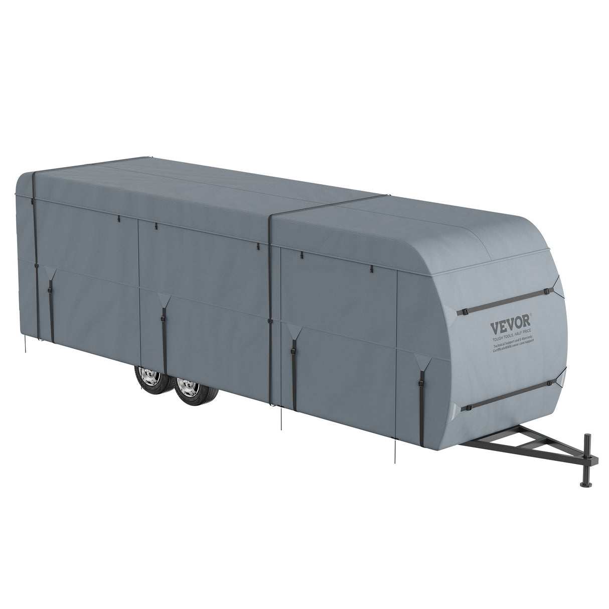 VEVOR Travel Trailer Cover, 9.1-9.8m RV Cover, 4-Layer Non-Woven Fabric Camper Cover, Waterproof, Windproof And Wear-Resistant Class A RV Cover, Rip-
