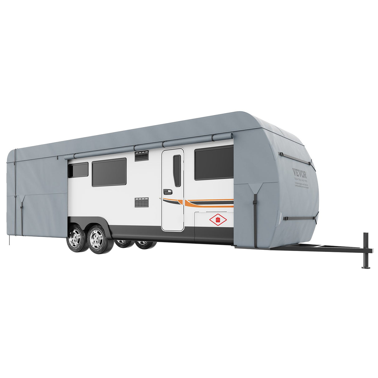 VEVOR Travel Trailer Cover, 9.1-9.8m RV Cover, 4-Layer Non-Woven Fabric Camper Cover, Waterproof, Windproof And Wear-Resistant Class A RV Cover, Rip-