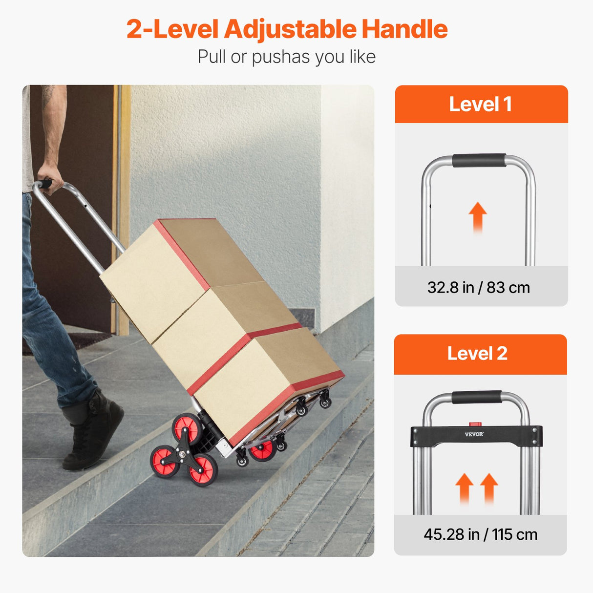 Stair Climbing Cart Heavy Duty Folding Hand Truck Dolly 118 kg 10 Wheels