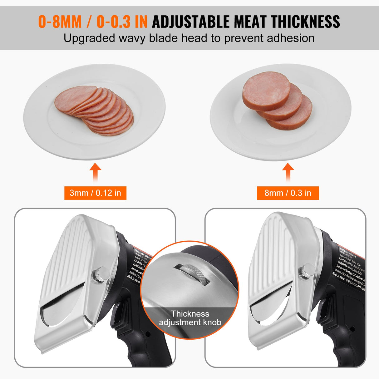 VEVOR Electric Shawarma Knife, 80W Professional Turkish Kebab Knife, Commercial Stainless Steel Gyro