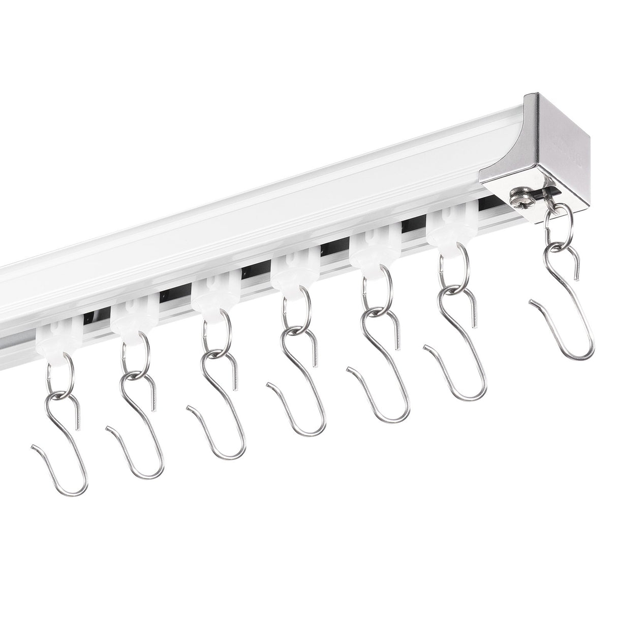 VEVOR Ceiling Curtain Track Set 5.9 FT/1.8 Meter_oom Divider with Hooks White