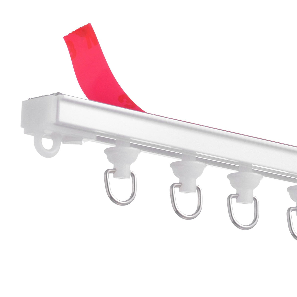 VEVOR Ceiling Curtain Track Set, 9.9 FT/3 Meter, Self Adhesive, No Drill Ceiling Track System for Curtains, Room Divider Curtain Track Ceiling Mounted for Living Room with Hooks and Hardware, White