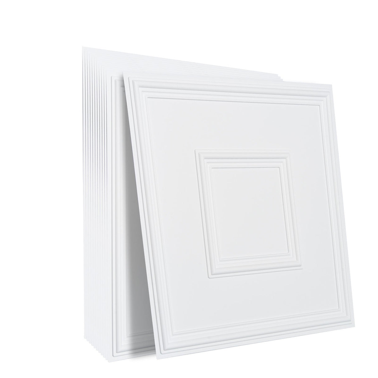 VEVOR Ceiling Tiles 12-Pack 24 x 24 in PVC Easy Installation White Geometric