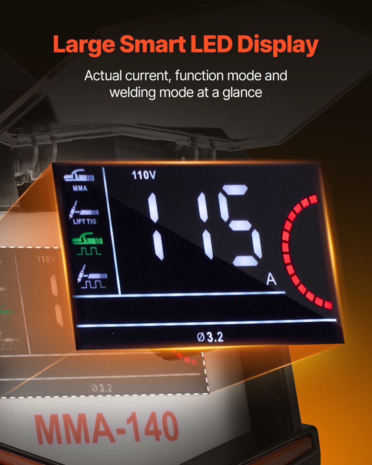 VEVOR TIG Welder 4-In-1 Welding Machine Pulse MMA Lift STICK IGBT Inverter LED