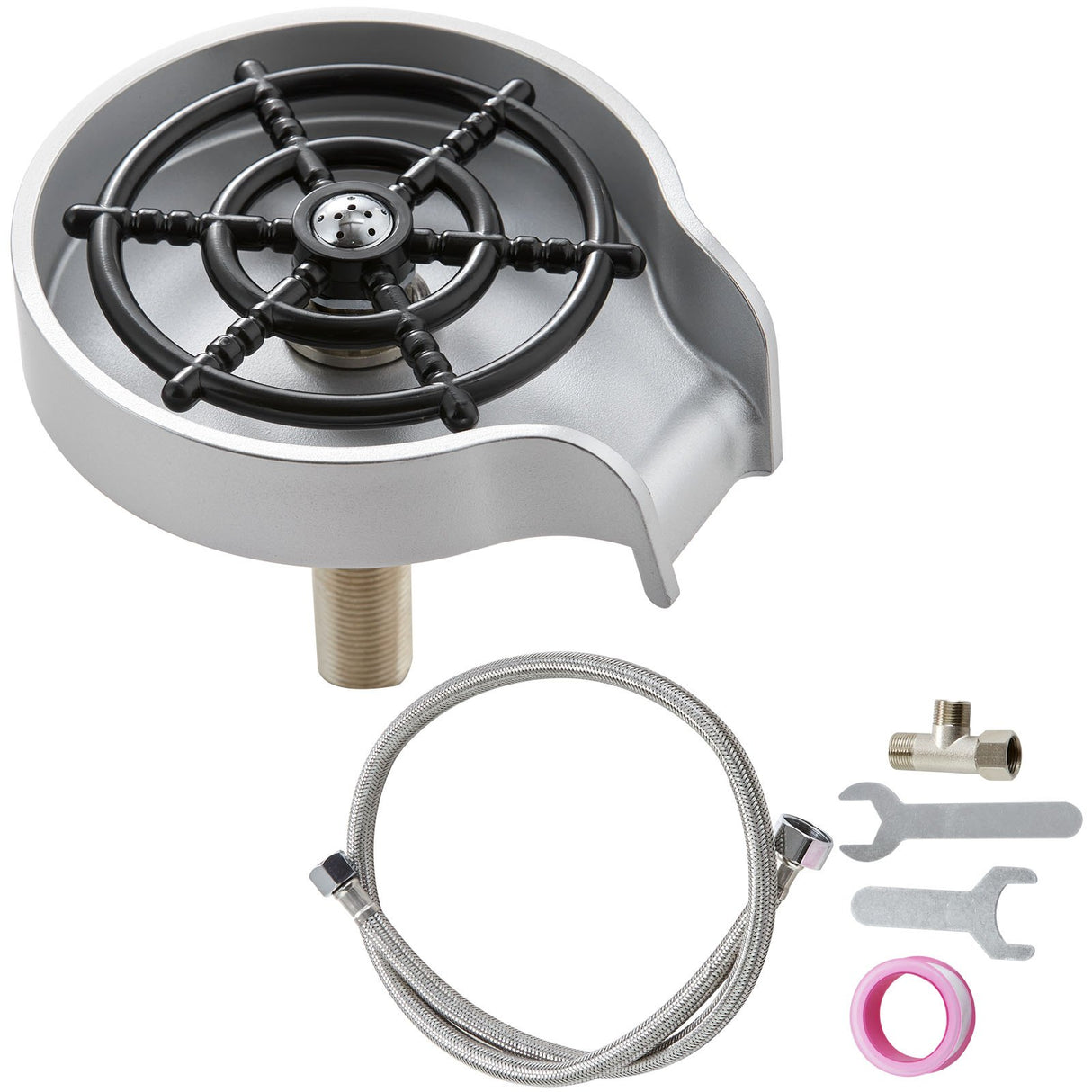 VEVOR Glass Rinser 10 Spraying Jets 360? Rotating ABS Cup Washer & Cup Holder