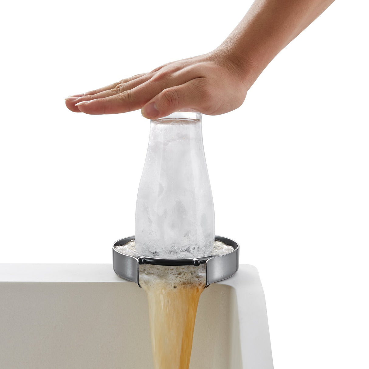 VEVOR Glass Rinser 10-Hole Rotating Stainless Steel Washer ABS Cup Holder