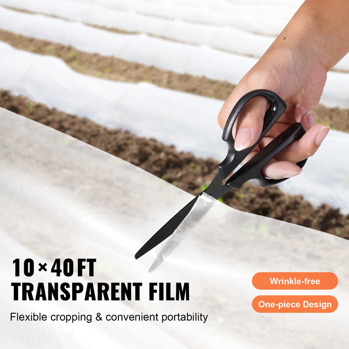 Greenhouse Plastic Sheeting 10 x 40 ft 6Mil Clear Polyethylene Film