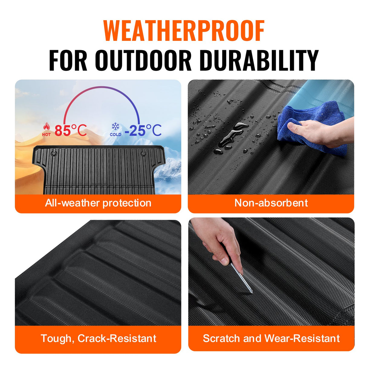 VEVOR Truck Bed Mat Fit 2022-2024 Toyota Tundra TPE Truck Bed Liner Accessories