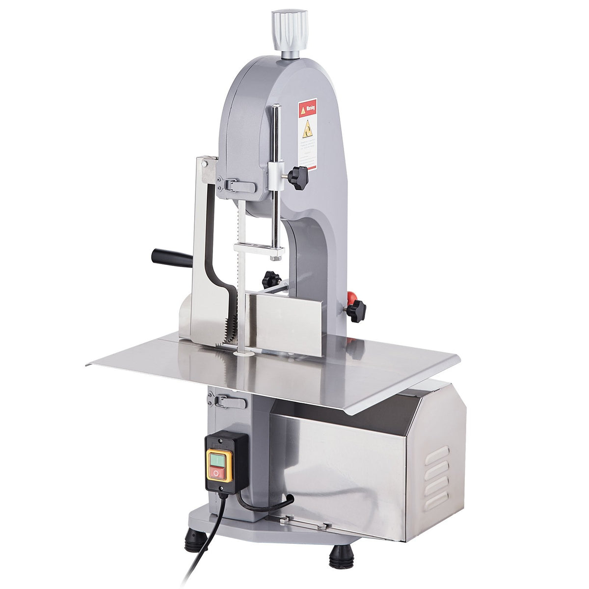 VEVOR Commercial Electric Meat Bandsaw, 1500W Stainless Steel Countertop Bone Sawing Machine, Workbeach 19.3" x 15", 0.16-7.9 Inch Cutting Thickness,
