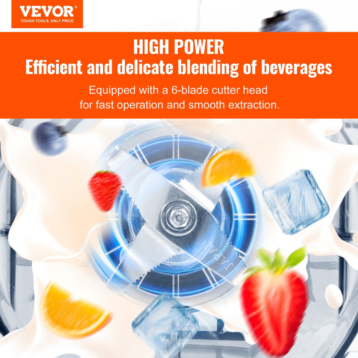 VEVOR Professional Blender with Shield, Commercial Countertop Blenders, 2L Jar Blender Combo, Stainless Steel 9 Speed & 5 Functions Blender, for