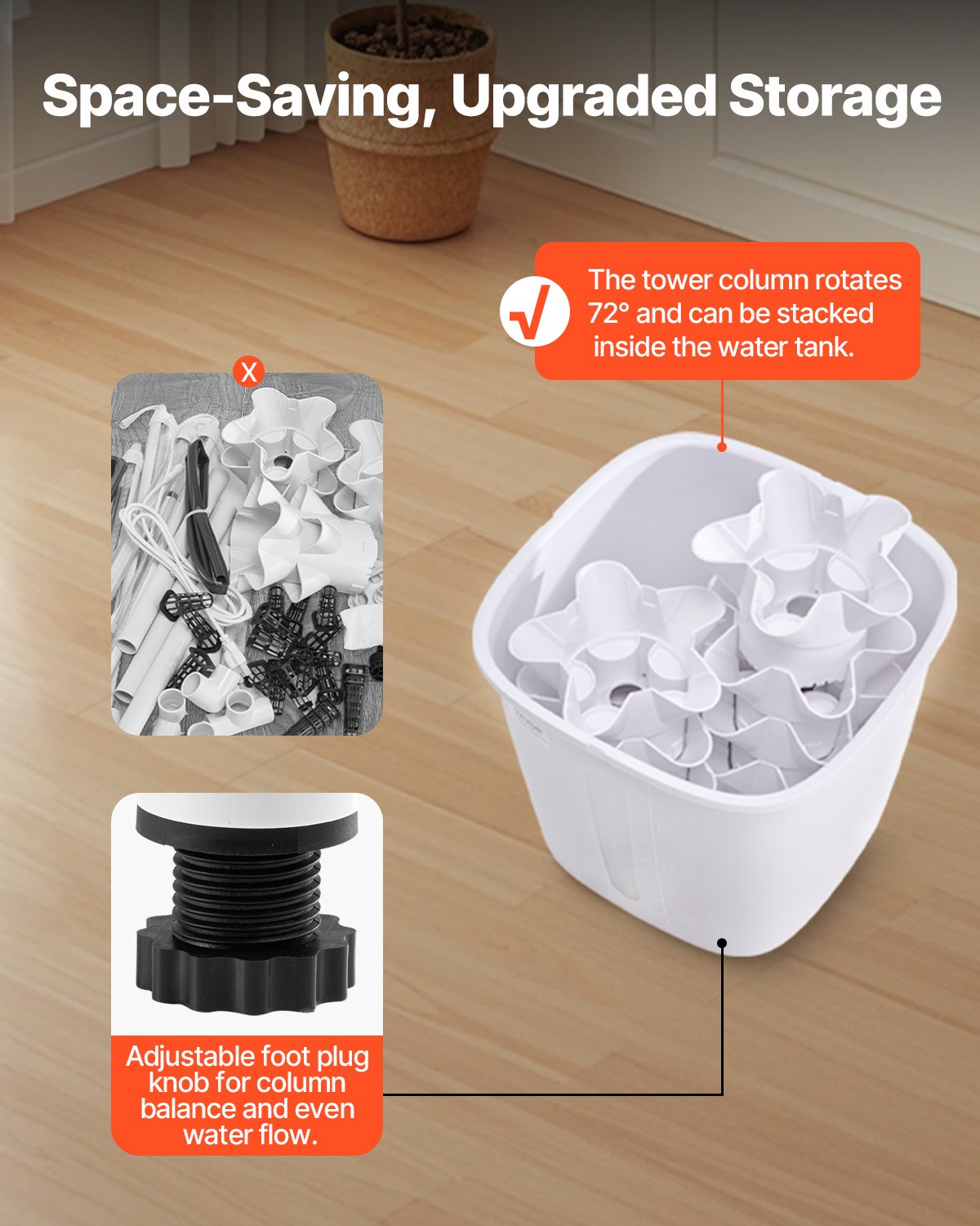 VEVOR Hydroponic Growing System with Grow Light 30 Pods Hydroponic Tower Garden