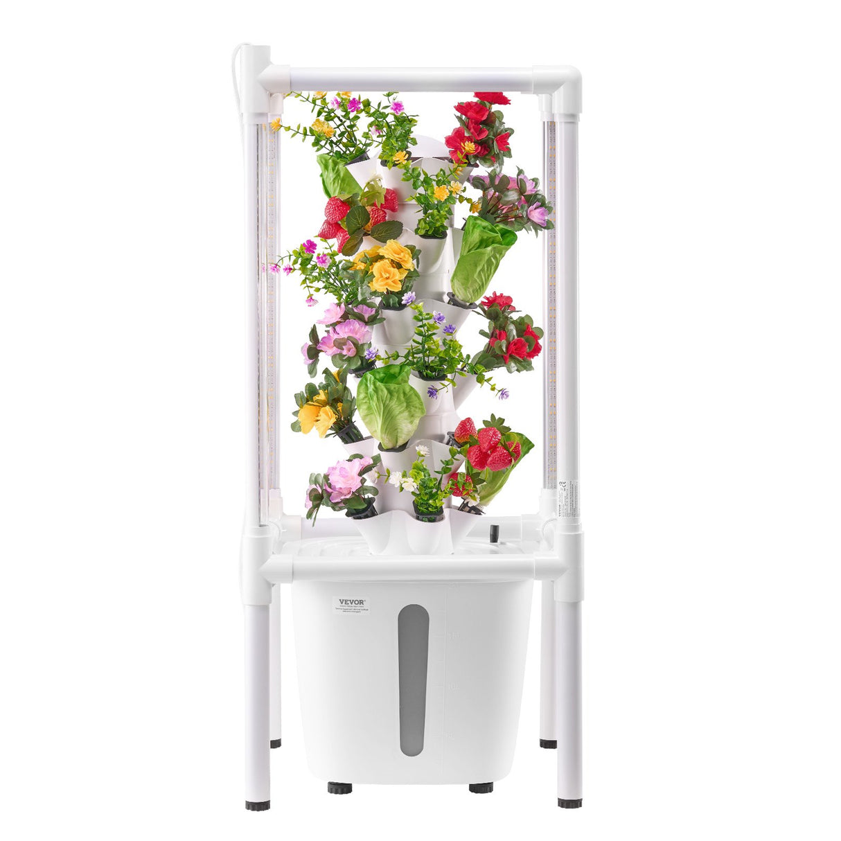 VEVOR Hydroponic Growing System with Grow Light 30 Pods Hydroponic Tower Garden