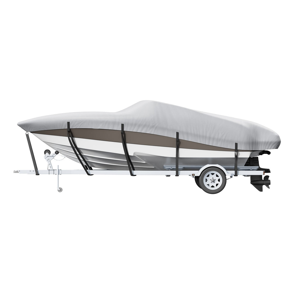 VEVOR Boat Cover 600D Waterproof 16-18.5 ft Boat Cover V-Hull Tri-Hull Runabout
