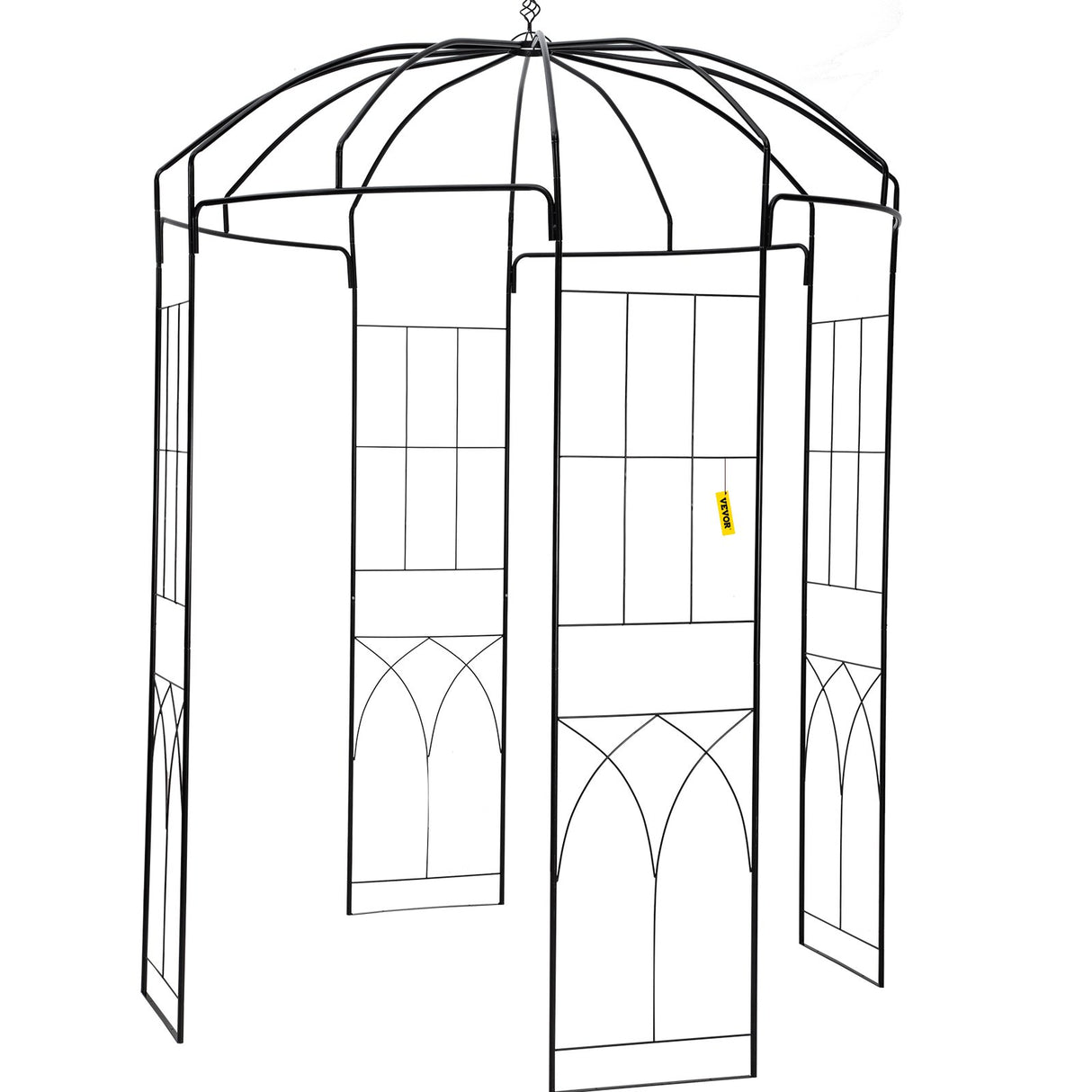 VEVOR Birdcage Shape Garden Arbor, 2.44m High, 1.59m Wide, Heavy Duty Wrought Iron Arbor, Wedding Arch Trellis for Climbing Vines in Outdoor Garden,