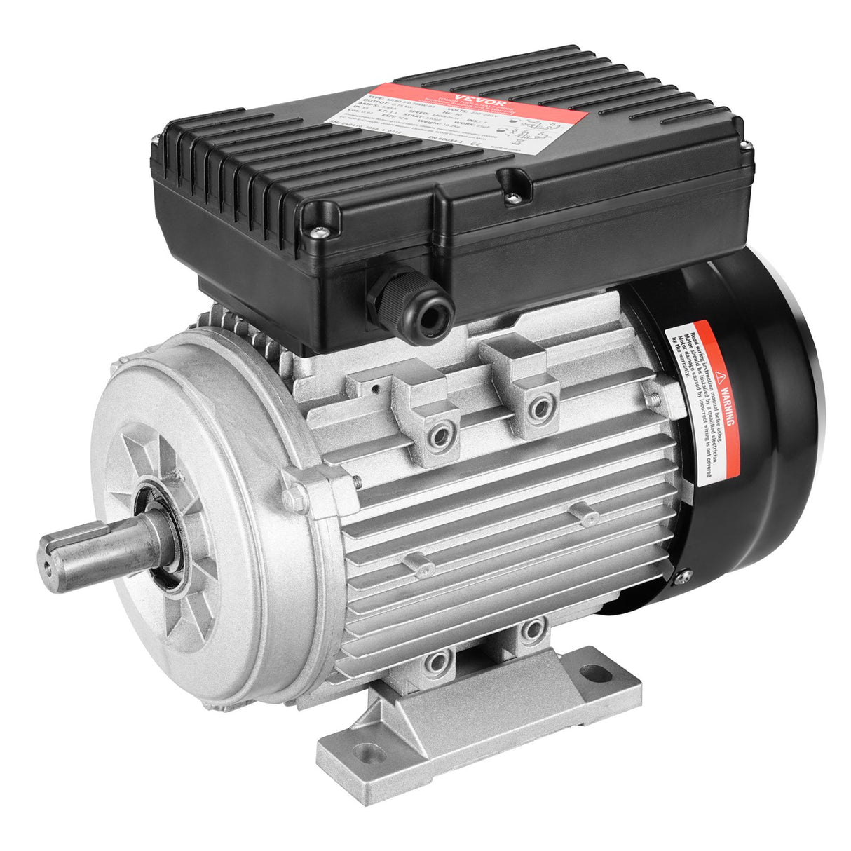 VEVOR 0.75KW Electric Motor 1400 rpm, AC 220~240V 5.45A, 80, B3 Frame, Air Compressor Motor Single Phase, 19mm Keyed Shaft, CW/CCW Rotation for