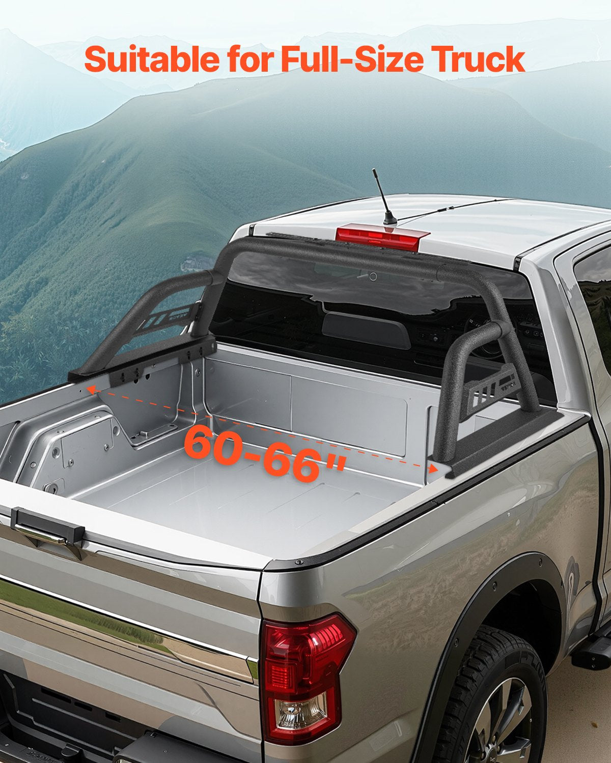 VEVOR Truck Bed Roll Bar Universal Chase Rack for Full-Size Pickup Carbon Steel