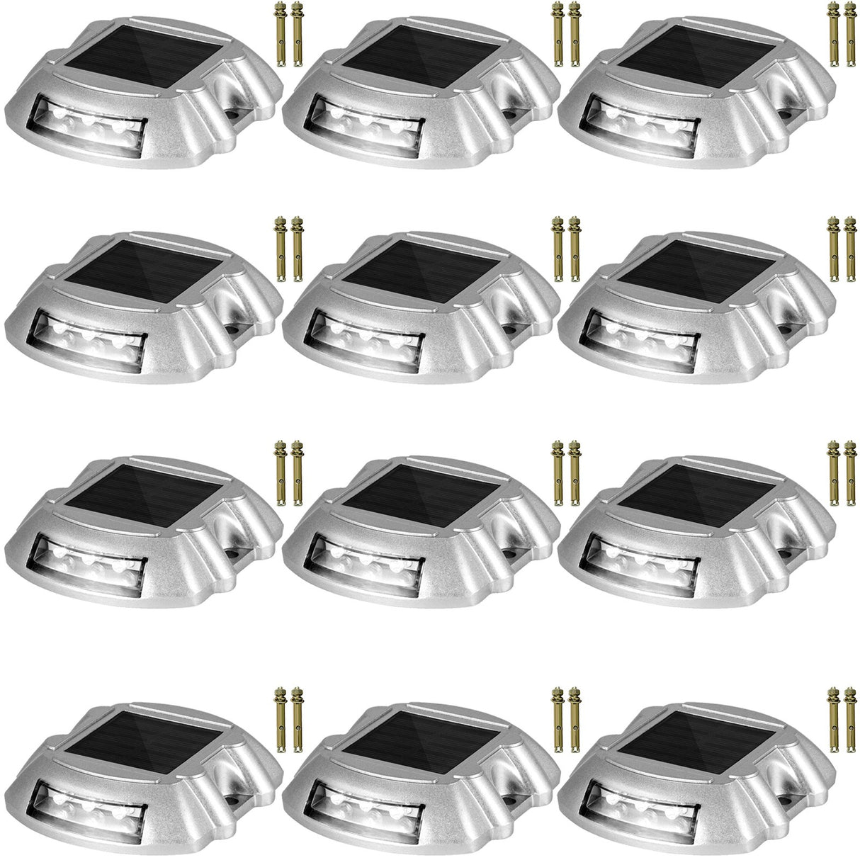 VEVOR Driveway Lights 12-Pack Solar Driveway Lights Bright White with Screws Solar Deck Lights Outdo