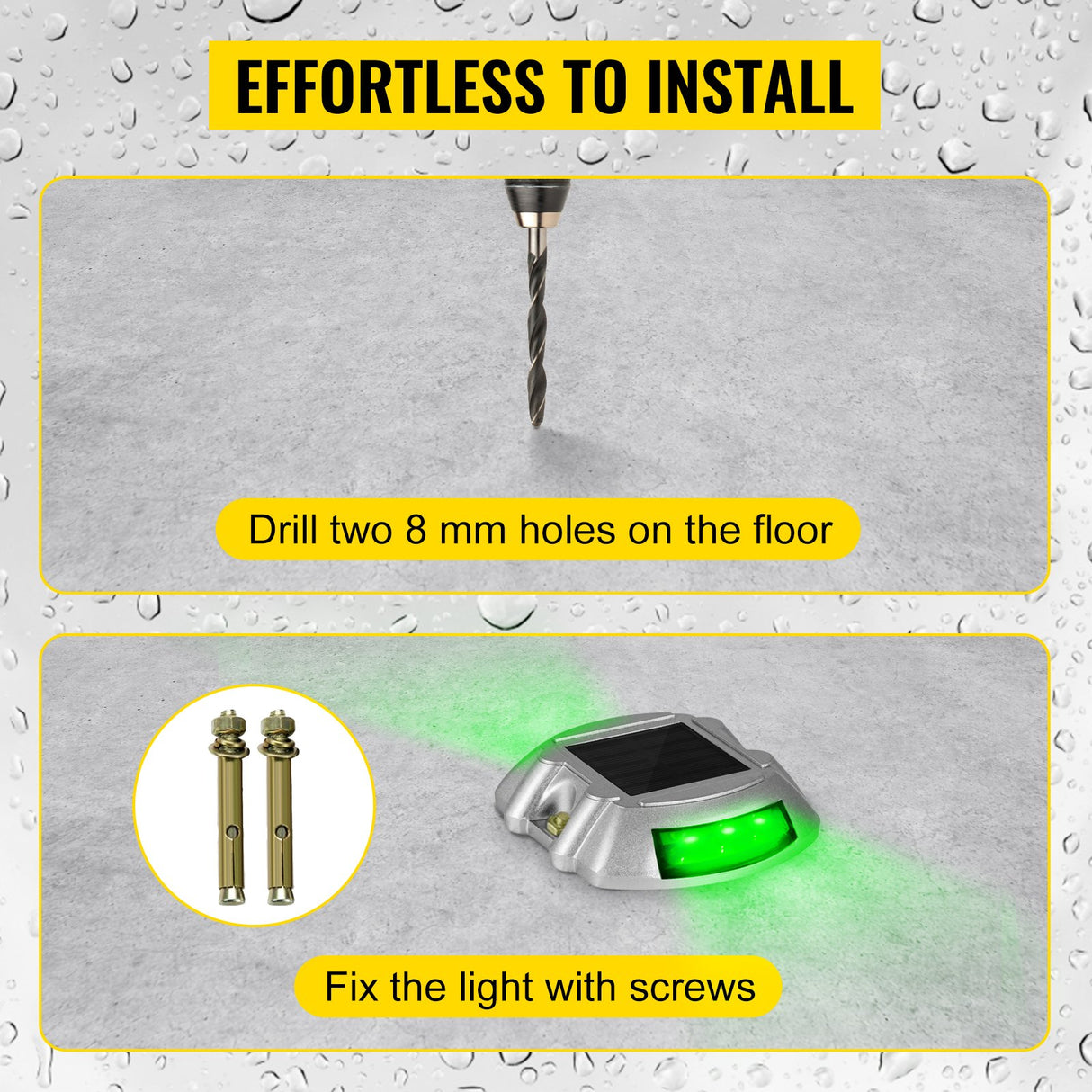 8-Pack Solar Driveway Light LED Road Markers Green for Garden Pathway