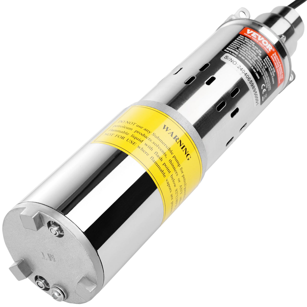 VEVOR Solar Water Pump, DC 277W Submersible Deep Well Pump, Max Flow 2.1 m?/H, Max Head 83 m, Max Submersion Depth 20 m, Solar Powered Water Pump for