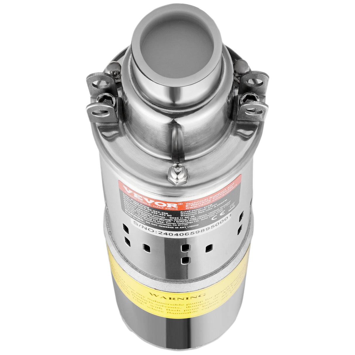 VEVOR Solar Water Pump, DC 277W Submersible Deep Well Pump, Max Flow 2.1 m?/H, Max Head 83 m, Max Submersion Depth 20 m, Solar Powered Water Pump for
