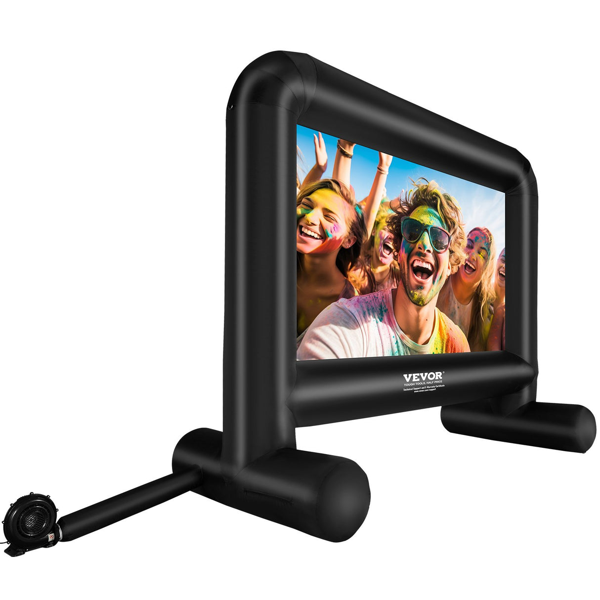 VEVOR Inflatable Movie Screen, 16 FT Inflatable Projector Screen for Outside with Blower and Carrying Bag, Front/Rear Projection, Oxford Fabric Blow