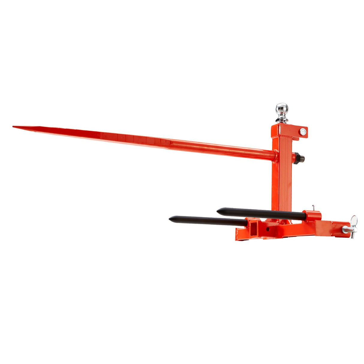 VEVOR 49" Hay Spear, Bale Spears 726kg Loading Capacity, Three-Point Hitch Tractor Attachment with 2pcs 17.5" Stabilizer Spears, Quick Attach Spike
