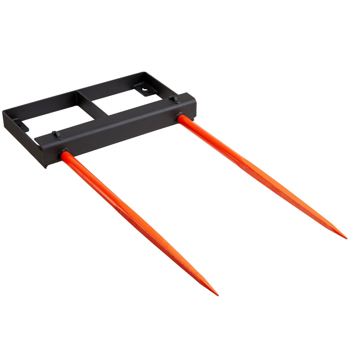 VEVOR 49" Hay Spear, Bale Spears 1360kg Loading Capacity, Skid Steer Loader Tractor Bucket Attachment with 2pcs 17.5" Stabilizer Spears and 60" Chain,