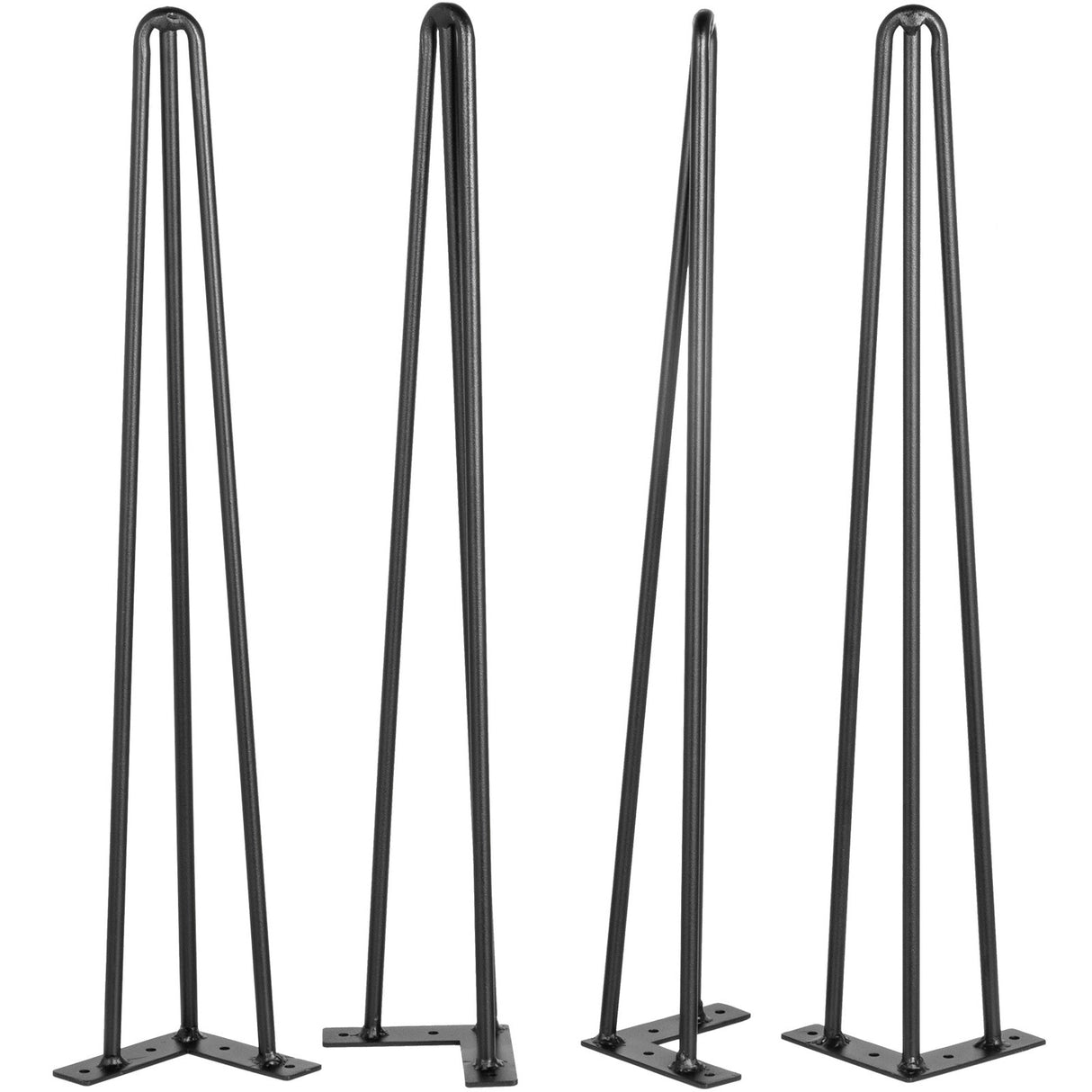 VEVOR Hairpin Table Legs 24 inch Black Set of 4 Desk Legs Each 220lbs Capacity Hairpin Desk Legs 3 Rods for Bench Desk Dining End Table Chairs Carbon Steel DIY Table Legs Heavy Duty Furniture Legs