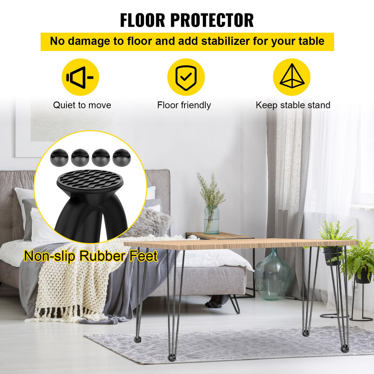 VEVOR Hairpin Table Legs 40 inch, Set of 4 DIY Desk Table Legs 3 Rods Heavy Duty