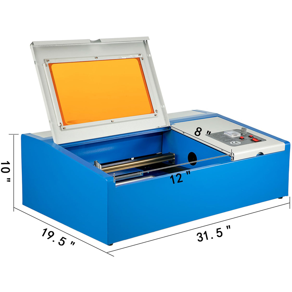 VEVOR 40W Co2 Laser 12" x 8" USB Port Laser Engraving Machine Air Exhaust Fan Laser Cutter High Precise Stepping Motor (40W CO2 Laser)