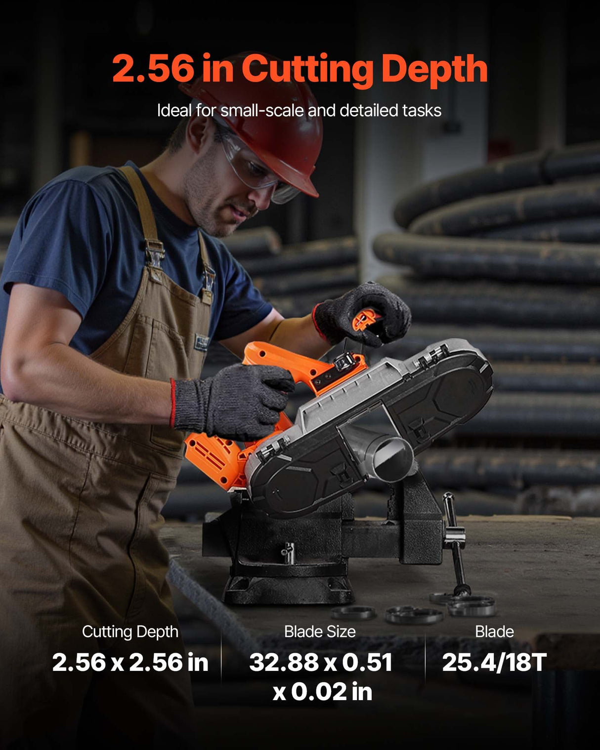 VEVOR Portable Cordless Band Saw 2.56 in Deep Cut Variable Speed (Bare Tool)